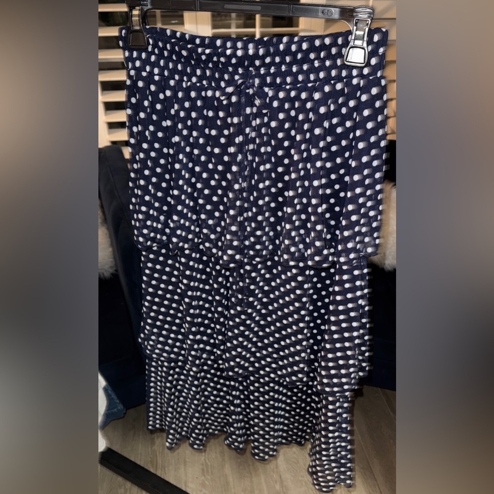 Navy Polka Dot Skirt